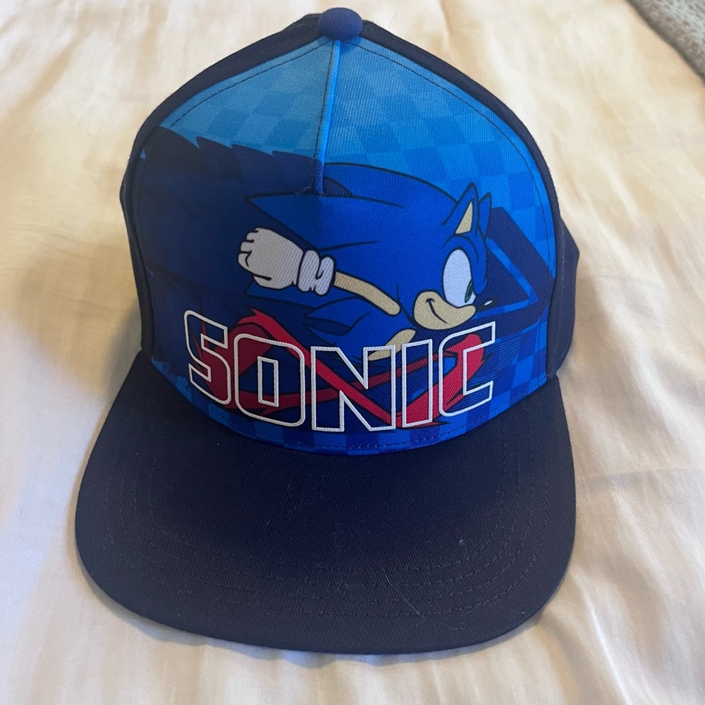 Boys Sonic the Hedgehog Baseball Cap | Adjustable | Blue Graphic | EUC